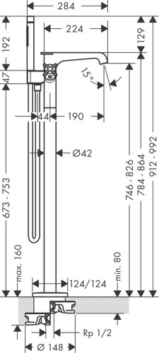 Купить купить термостат для ванны axor citterio e напольный, полированный черный, хром арт. 36416330