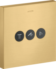 Вентиль AXOR ShowerSelect для 3 потребителей, квадратный, СМ, матовое золото арт. 36717250