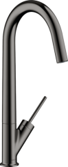 Смеситель для кухни Axor Starck 300, однорычажный, с поворотным изливом, полированный черный, хром арт. 10822330