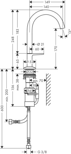 Купить купить смеситель для раковины axor select 170, со сливным клапаном push-open, шлифованное золото арт. 48020250