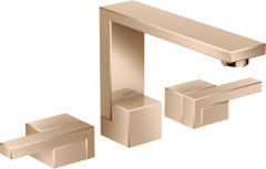 Смеситель для раковины AXOR Edge на 3 отверстия 130 со сливным клапаном Push-Open, полированное красное золото арт. 46050300