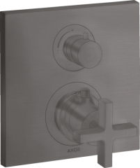 Термостат AXOR Citterio с запорным вентилем с рычаговой рукояткой, матовый черный, хром арт. 39705340