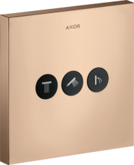 Вентиль AXOR ShowerSelect для 3 потребителей, квадратный, СМ, полированное красное золото арт. 36717300