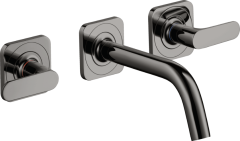 Смеситель для раковины AXOR Citterio M на 3 отверстия, скрытого монтажа, с изливом 166 мм, с рычаговыми рукоятками, полированный черный, хром арт. 34313330