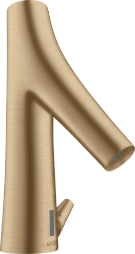 Купить купить смеситель для раковины axor starck organic, электронный, с регулировкой температуры, питание от батареек, шлифованная бронза арт. 12171140