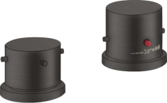 Термостат на край ванны Axor Starck, на 2 отверстия, с рукоятками zero, шлифованный черный, хром арт. 10480340