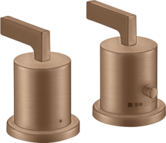 Термостат на край ванны AXOR Citterio на 2 отверстия с рычаговыми рукоятками, матовое красное золото арт. 39482310