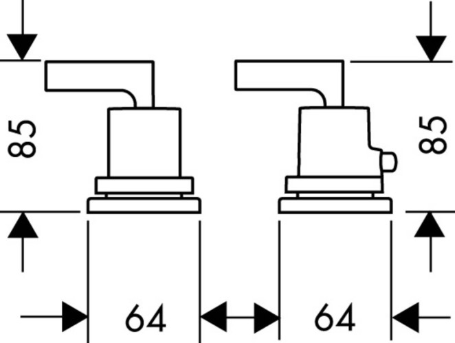 Купить купить термостат на край ванны axor citterio на 2 отверстия с рычаговыми рукоятками, матовое красное золото арт. 39482310