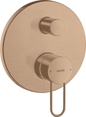 Смеситель для ванны AXOR Uno однорычажный, скрытого монтажа, с рукояткой-петлей, шлифованное красное золото арт. 38426310
