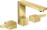 Купить купить смеситель для раковины axor edge на 3 отверстия 130 со сливным клапаном push-open, полированное золото арт. 46050990