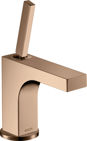 Купить купить смеситель раковины axor citterio 90, с тонкой рукояткой, для гостевой раковины, со сливным гарнитуром, полированное красное золото арт. 39035300