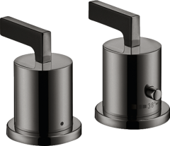 Термостат на край ванны AXOR Citterio на 2 отверстия с рычаговыми рукоятками, полированный черный, хром арт. 39482330