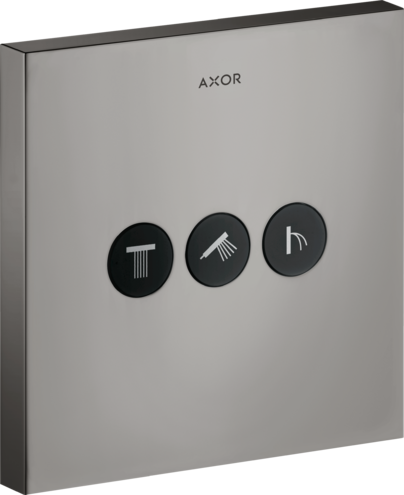 Купить купить вентиль axor showerselect для 3 потребителей, квадратный, см, полированный черный, хром арт. 36717330