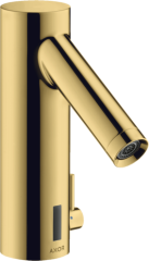 Смеситель для раковины Axor Starck, электронный, с регулировкой температуры, питание от сети 230 В, полированное золото арт. 10140990