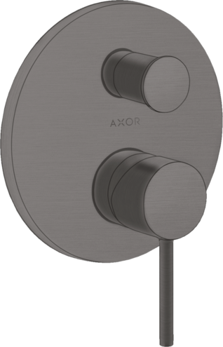 Купить купить смеситель для ванны axor starck, однорычажный, скрытого монтажа, с круглой рычаговой рукояткой, со встроенной защитной комбинацией en1717, шлифованный черный, хром арт. 10418340