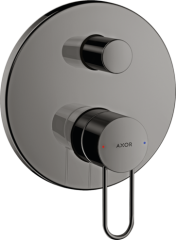 Смеситель для ванны AXOR Uno однорычажный, скрытого монтажа, с рукояткой-петлей, полированный черный, хром арт. 38426330