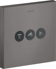 Вентиль AXOR ShowerSelect для 3 потребителей, квадратный, СМ, матовый черный, хром арт. 36717340